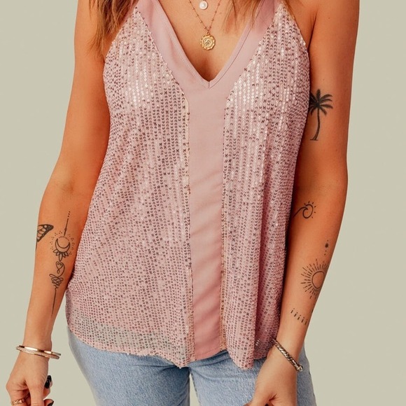 Women’s Sequin Tank Tops - Picture 3 of 4